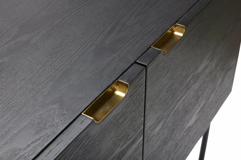 Console en bois de frêne noir et laiton - Hübsch