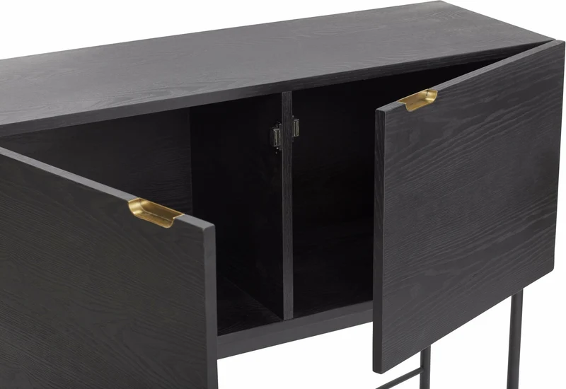 Console en bois de frêne noir et laiton - Hübsch
