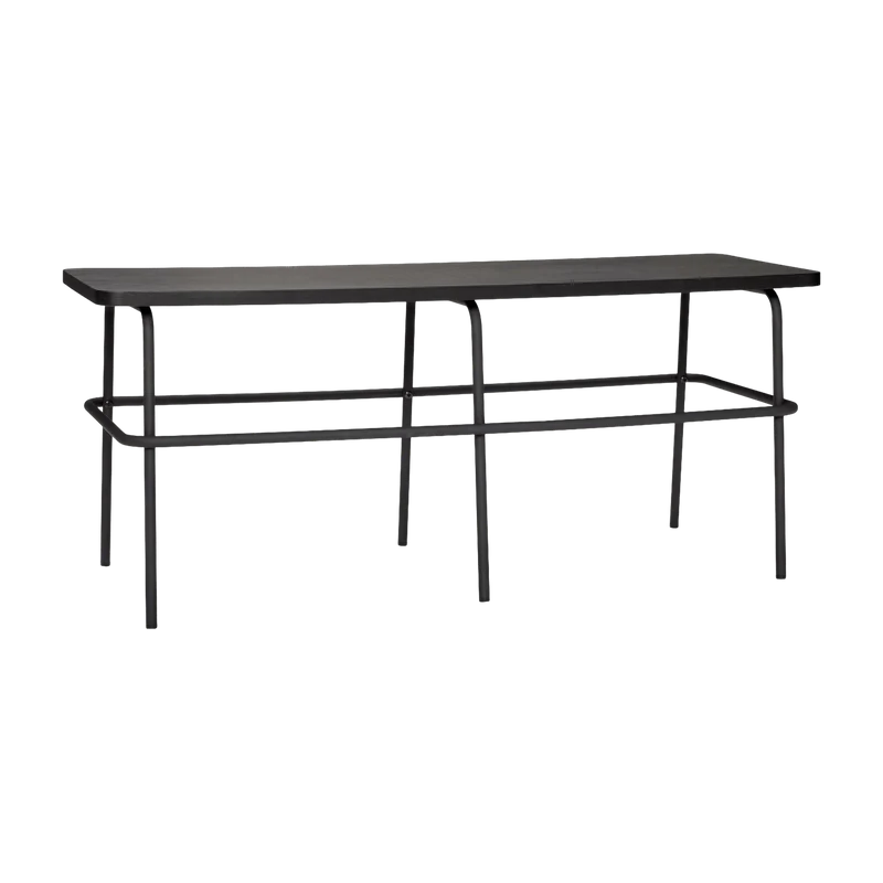 Banc noir en bois de frêne et métal - Hübsch