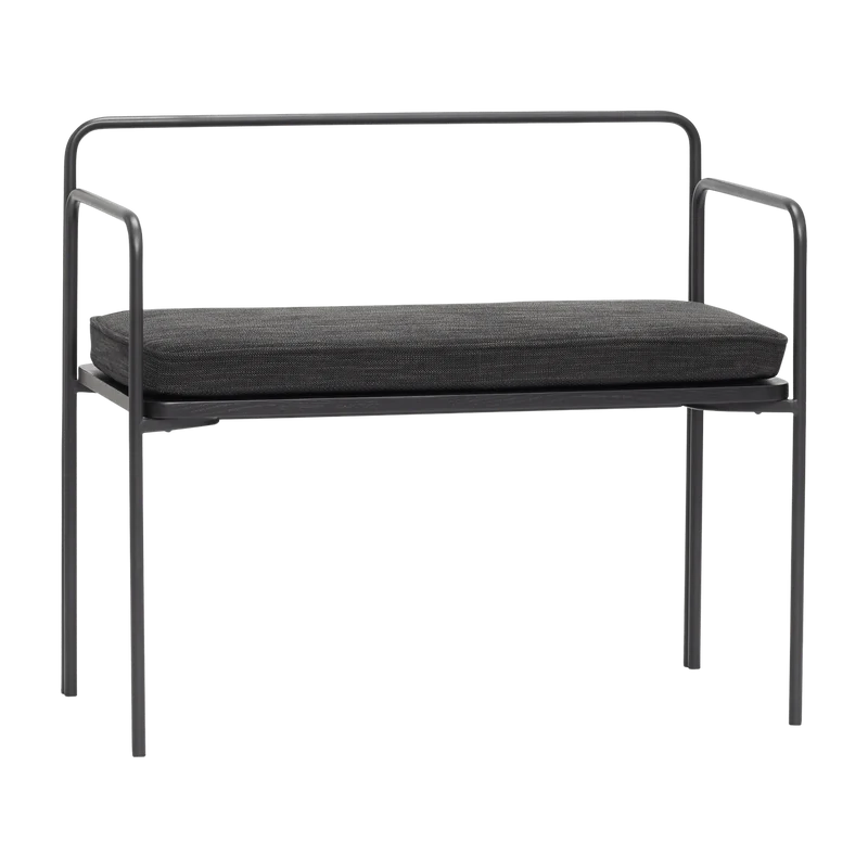 Banc en tissu noir et métal - Hübsch