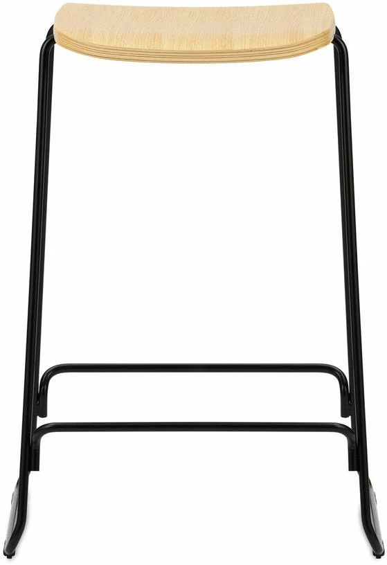 Tabouret de bar 65 cm en chêne et acier noir Just noir/ Oak - Normann Copenhagen
