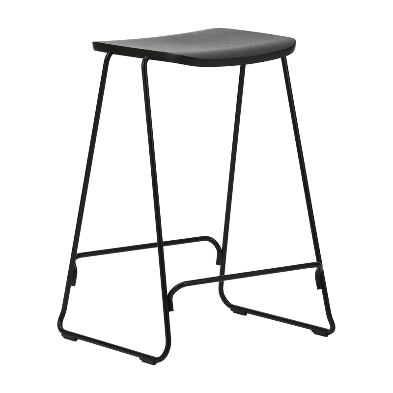 Tabouret de bar 65 cm en chêne noir et acier Just noir/noir - Normann Copenhagen