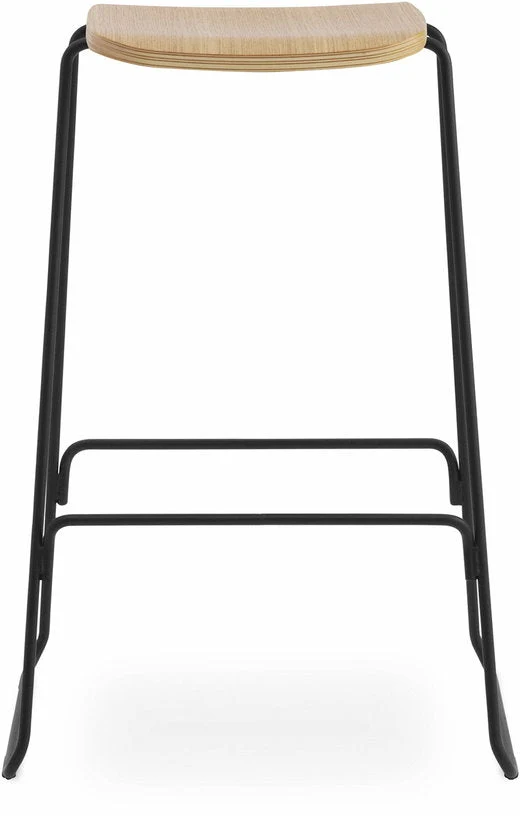 Tabouret de bar 75 cm en chêne et acier noir Just noir/ Oak - Normann Copenhagen