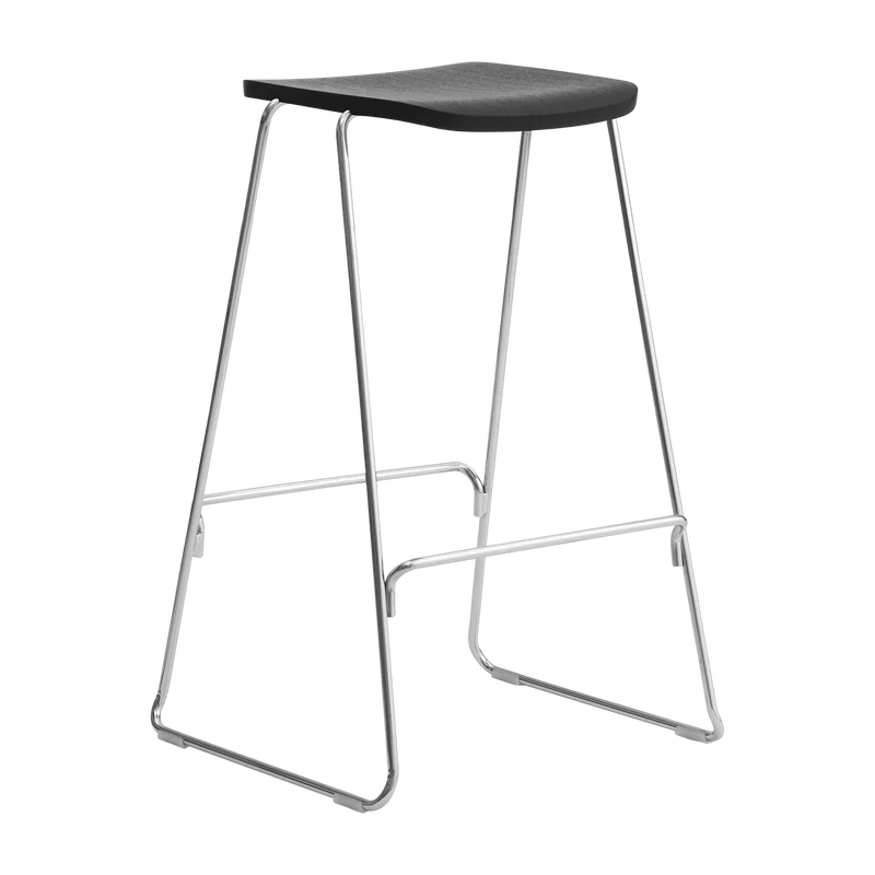 Tabouret de bar 75 cm en chêne noir et métal argenté Just Chrome/noir - Normann Copenhagen
