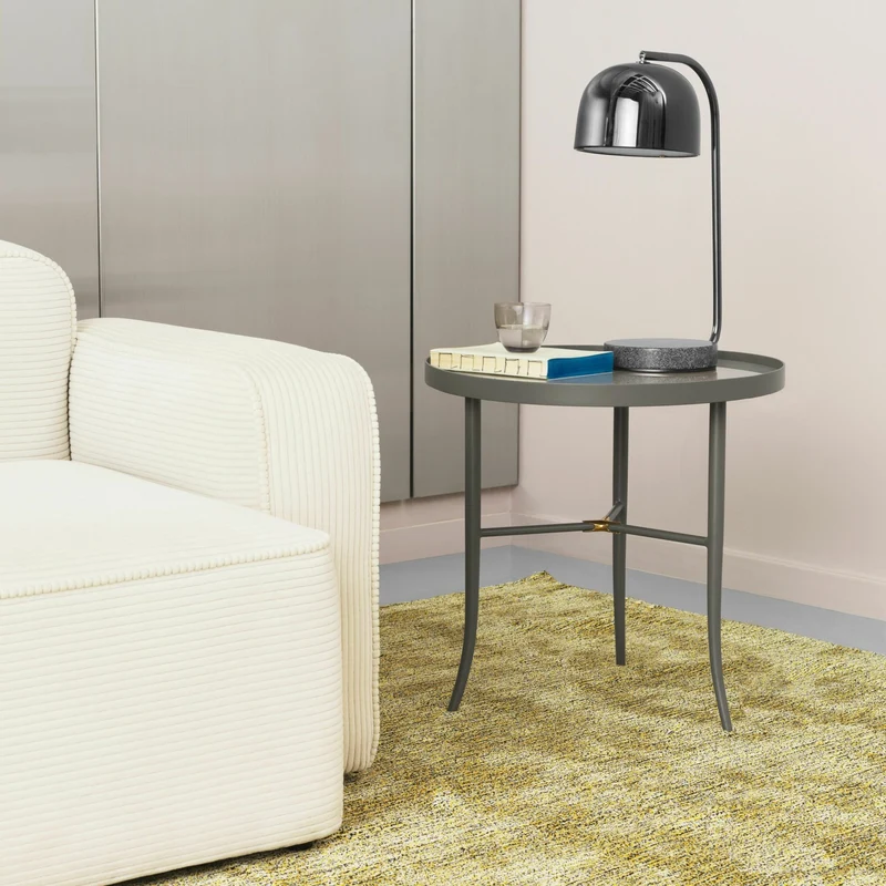 Table d'appoint grise en verre et acier Lug Grey - Normann Copenhagen