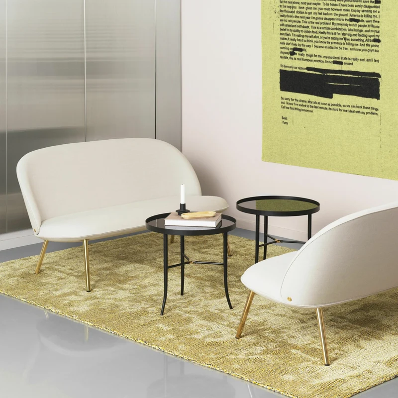 Table d'appoint noire en verre et acier Lug noir - Normann Copenhagen