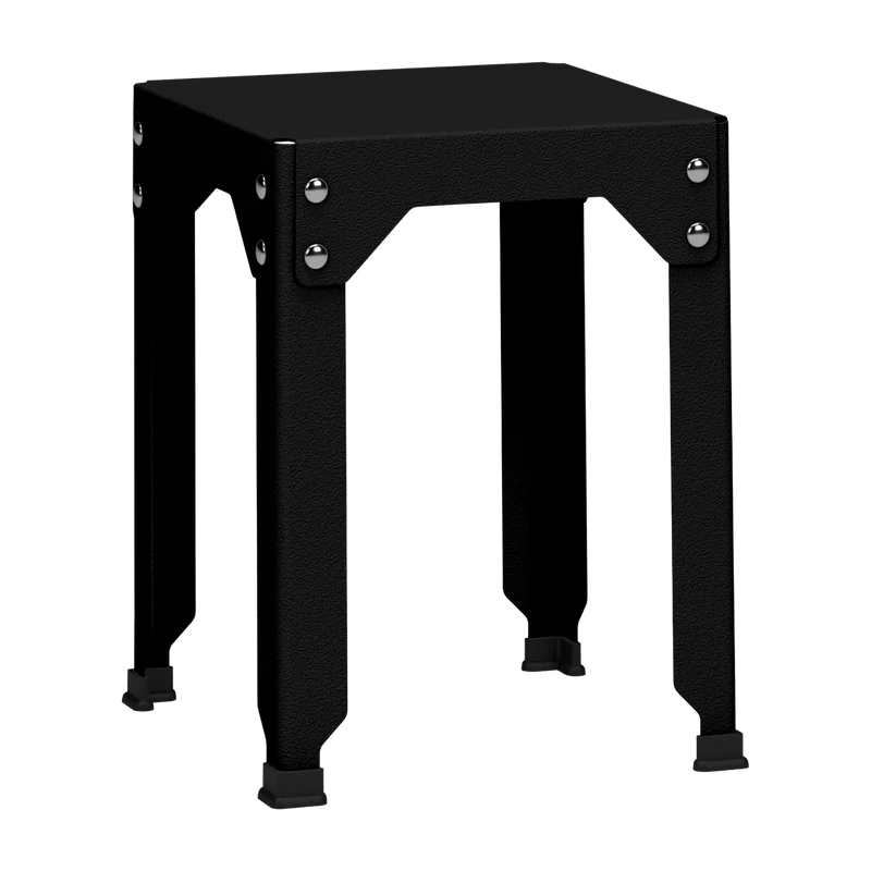 Tabouret en acier galvanisé noir mat 45 cm Hegoa - Matière Grise