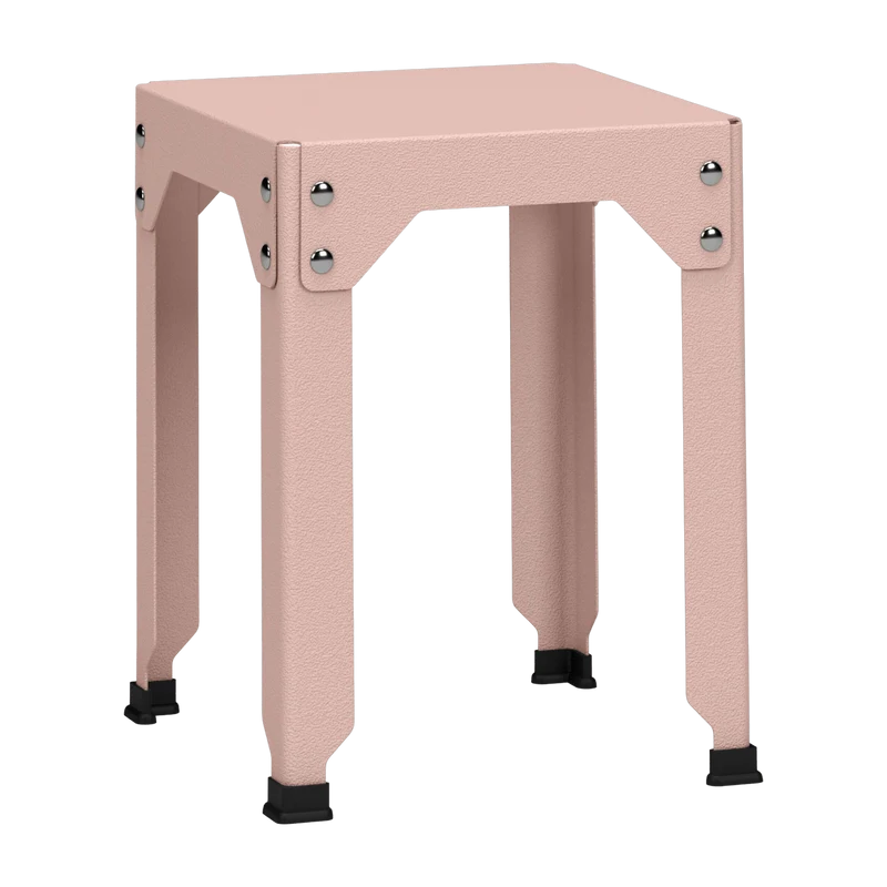 Tabouret en acier galvanisé baby pink 45 cm Hegoa - Matière Grise