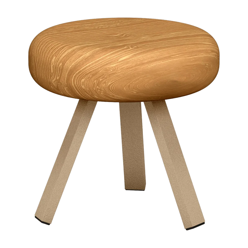 Tabouret en chêne et acier sable 35 cm Smack - Matière Grise
