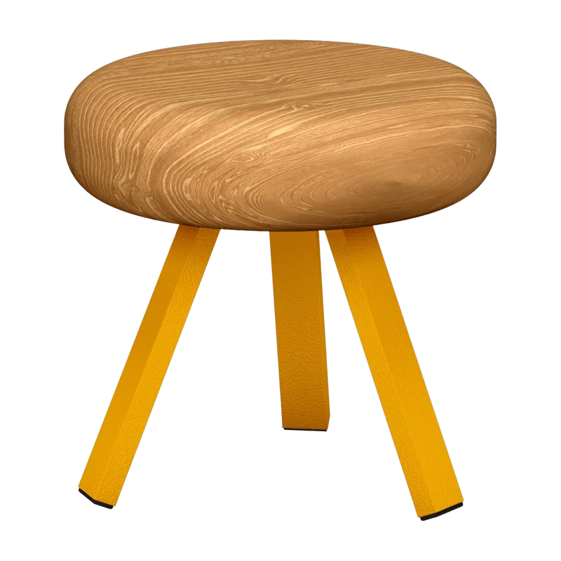 Tabouret en chêne et acier safran 35 cm Smack - Matière Grise