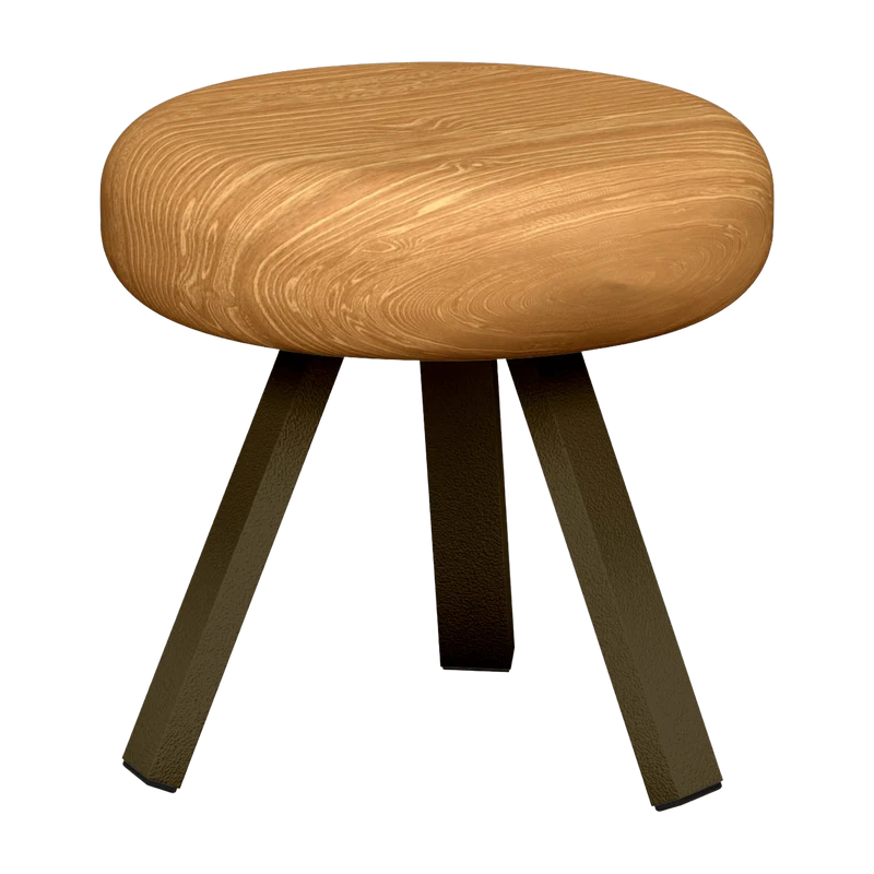 Tabouret en chêne et acier bronze 35 cm Smack - Matière Grise