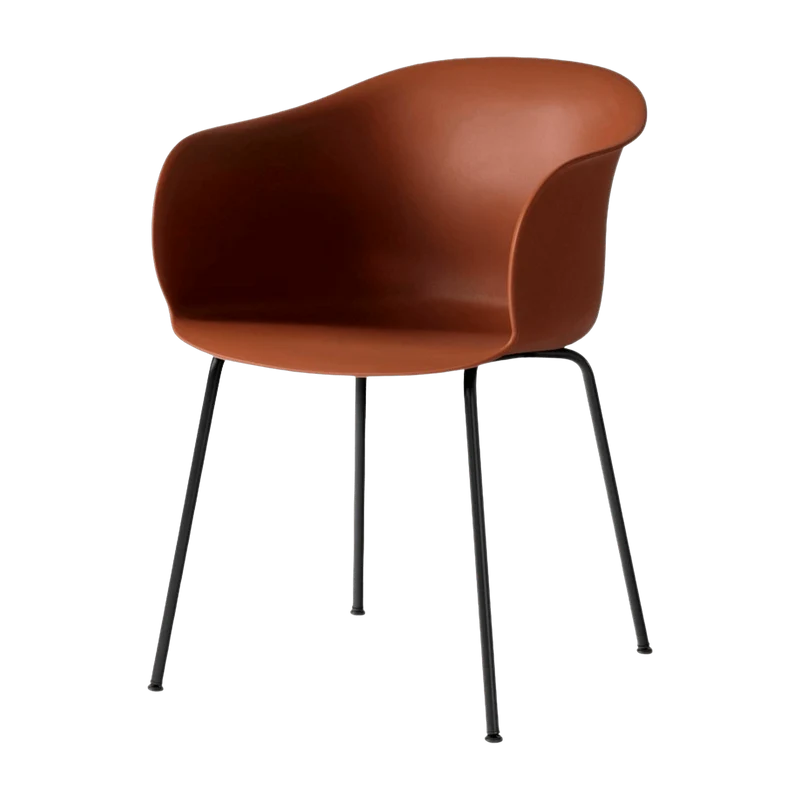 Chaise marron piétement noir JH28 Elefy - &tradition