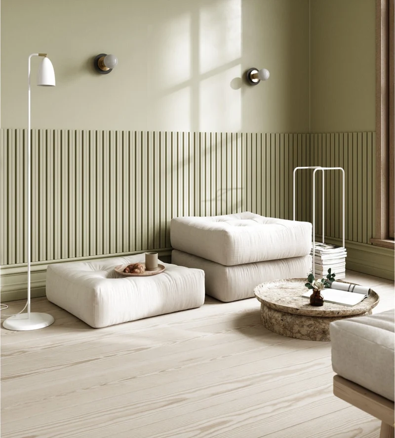 Pouf ivoire texturé More - Karup Design