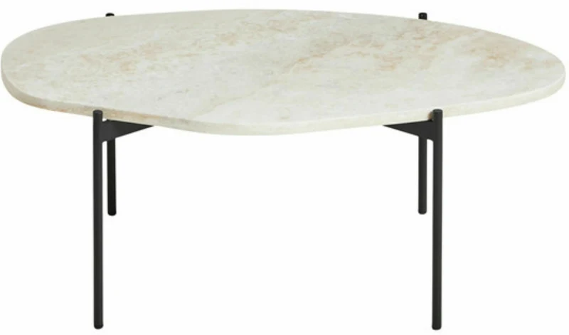 Table d'appoint travertin ivoire 95 x 54 cm La Terra - Woud