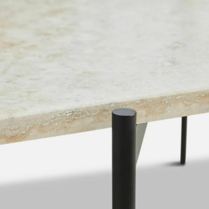 Table d'appoint travertin ivoire 95 x 54 cm La Terra - Woud