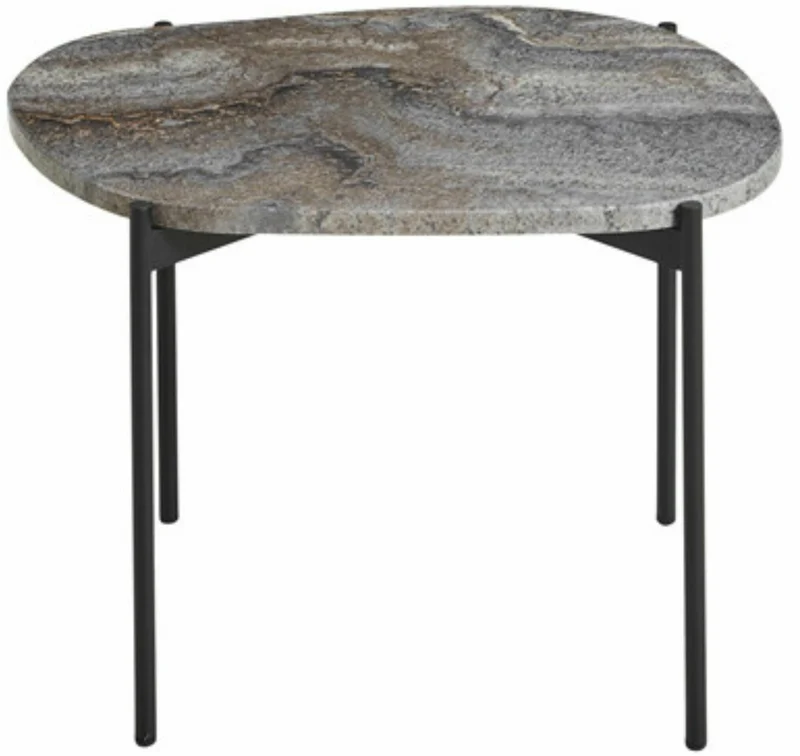 Table d'appoint travertin gris 57,2 x 40,5 cm La Terra - Woud