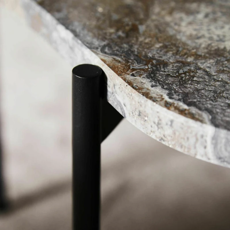 Table d'appoint travertin gris 57,2 x 40,5 cm La Terra - Woud