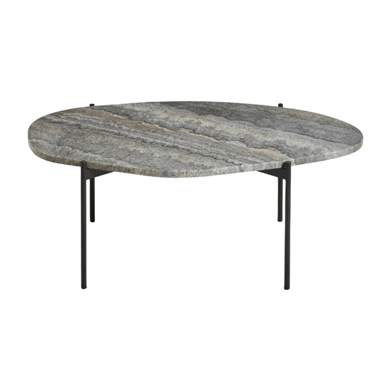 Table d'appoint travertin gris 95 x 54 cm La Terra - Woud