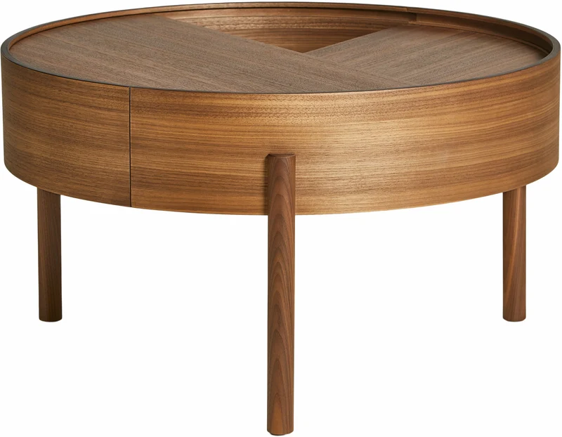 Table basse ronde en bois de noyer 66x38cm Arc - Woud