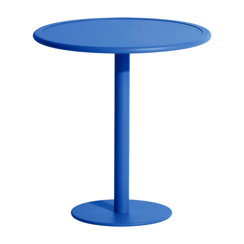 Table de bistrot ronde outdoor bleue Week end - Petite friture