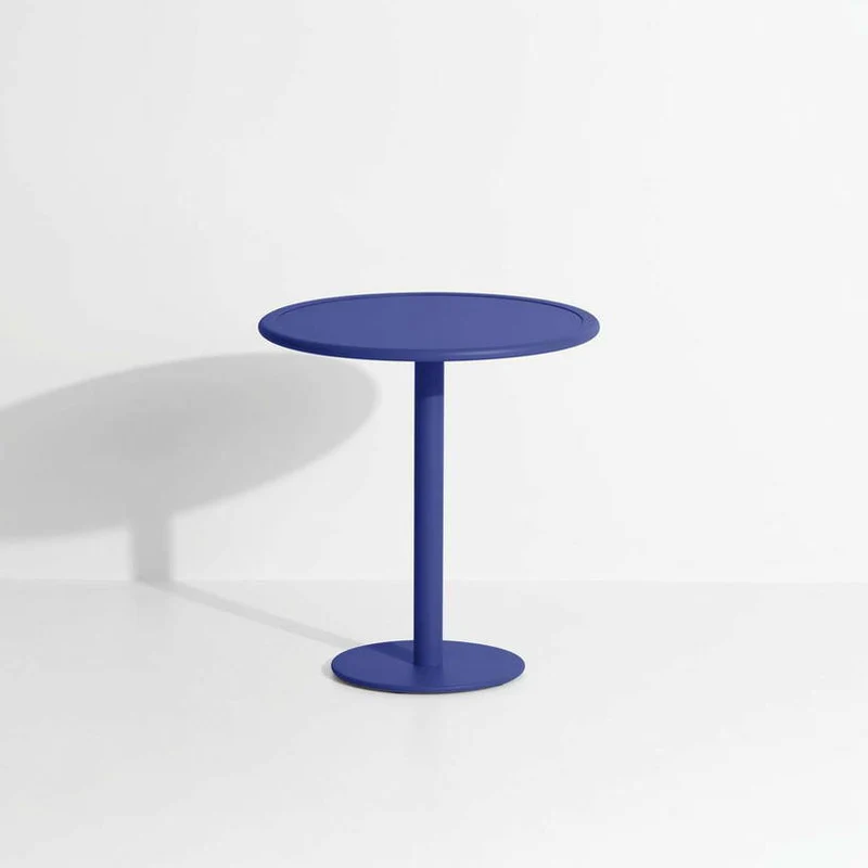Table de bistrot ronde outdoor bleue Week end - Petite friture