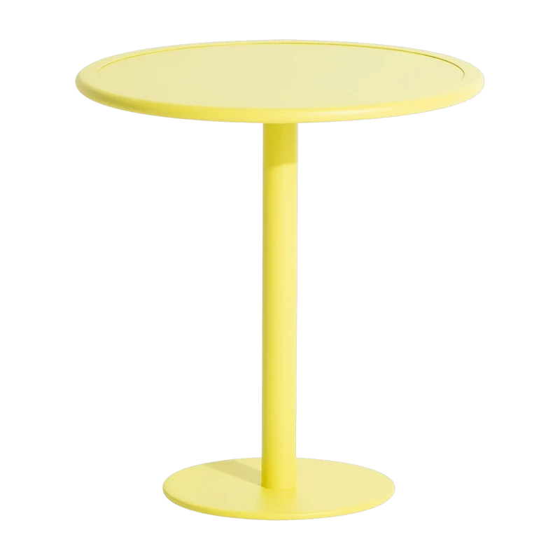 Table de bistrot ronde outdoor jaune Week end - Petite friture