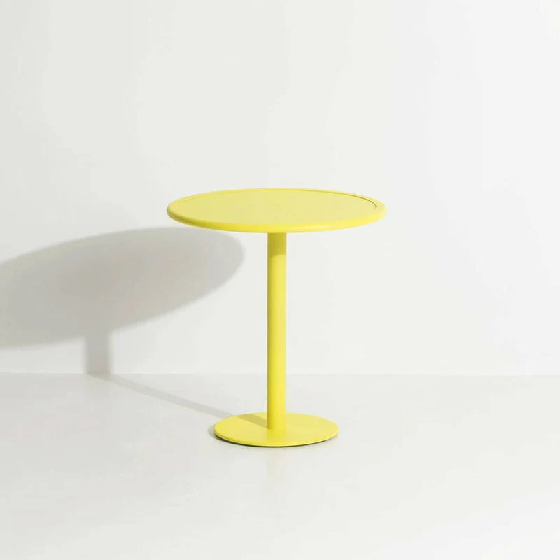 Table de bistrot ronde outdoor jaune Week end - Petite friture