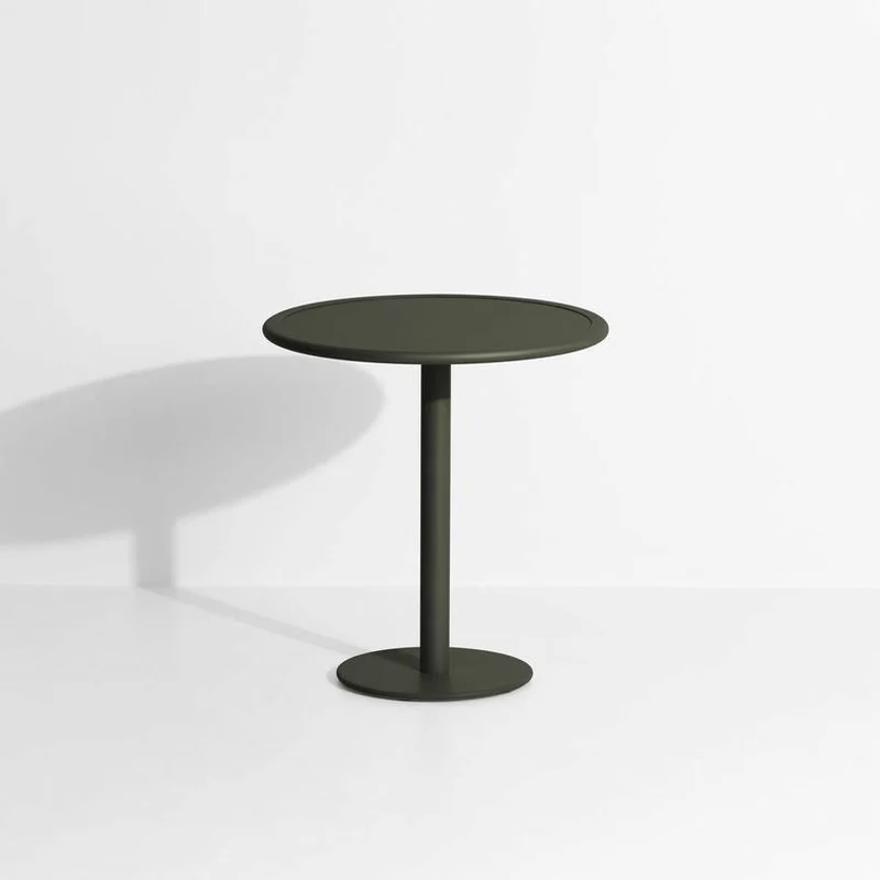 Table de bistrot ronde outdoor vert bouteille Week end - Petite friture