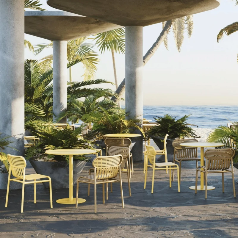 Table de bistrot ronde outdoor rose blush Week end - Petite friture