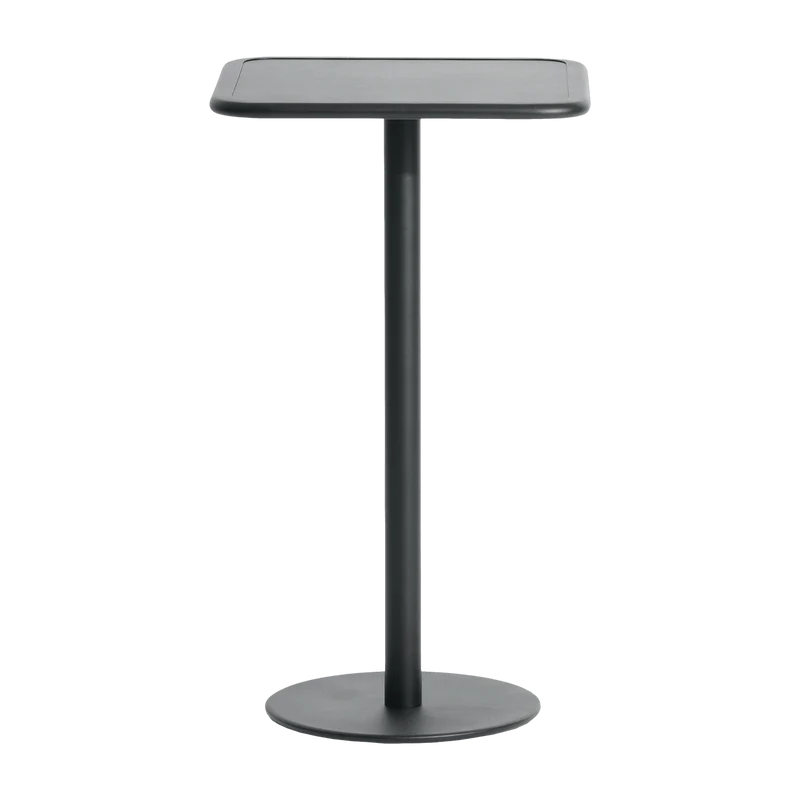Table haute carrée outdoor noire Week end - Petite friture