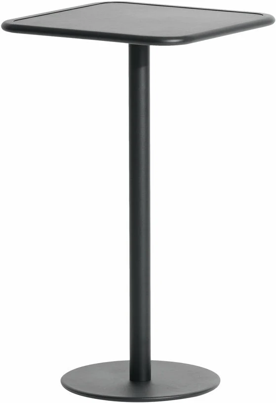 Table haute carrée outdoor noire Week end - Petite friture