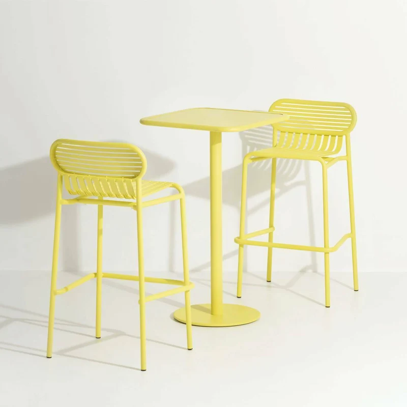 Table haute carrée outdoor noire Week end - Petite friture