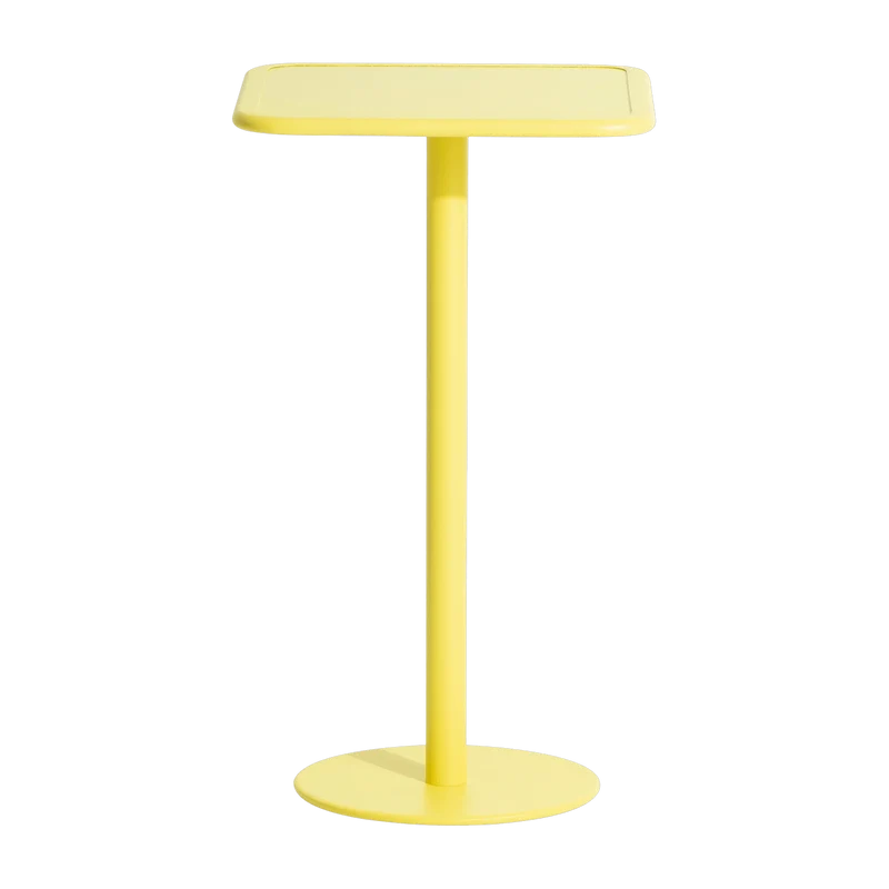 Table haute carrée outdoor jaune Week end - Petite friture