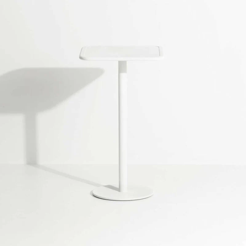 Table haute carrée outdoor blanche Week end - Petite friture