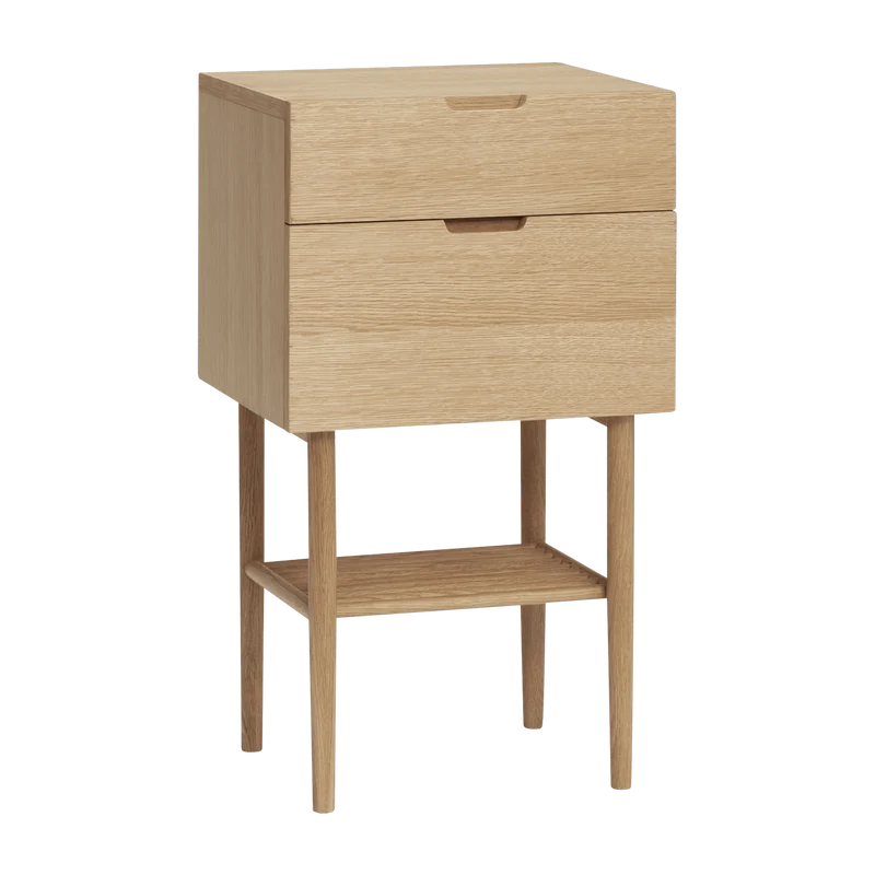 Table de chevet avec deux tiroirs et une étagère - Hübsch