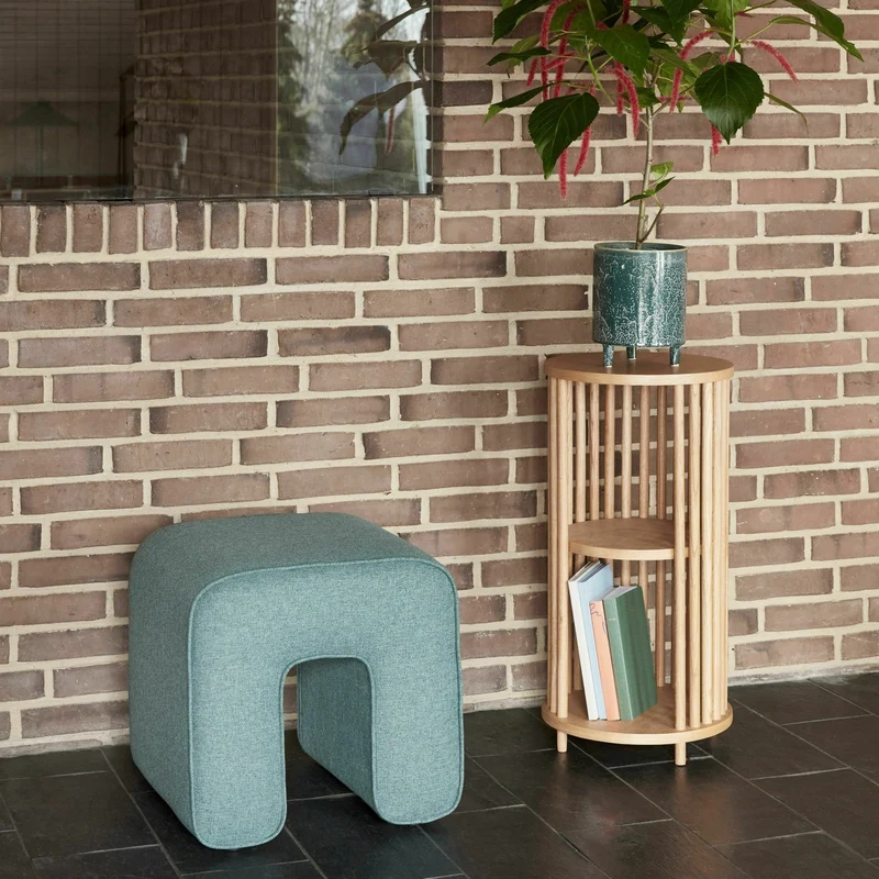 Table d'appoint ronde en chêne naturel à barreaux - Hübsch