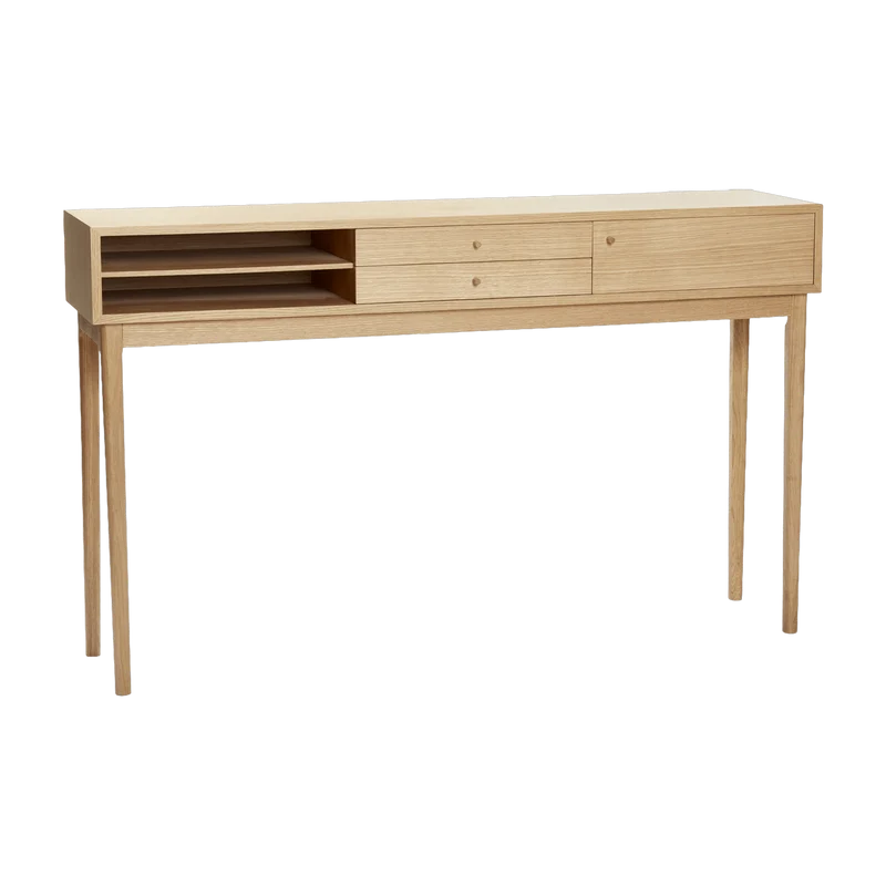Console haute en bois de chêne avec 5 compartiments - Hübsch