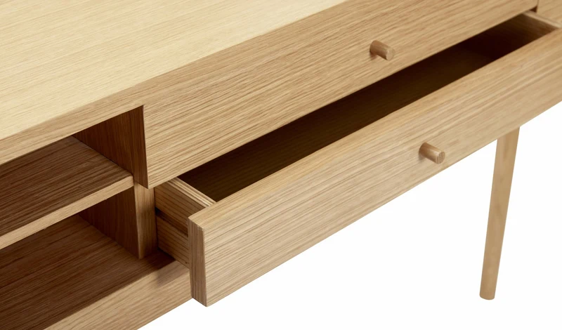 Console haute en bois de chêne avec 5 compartiments - Hübsch