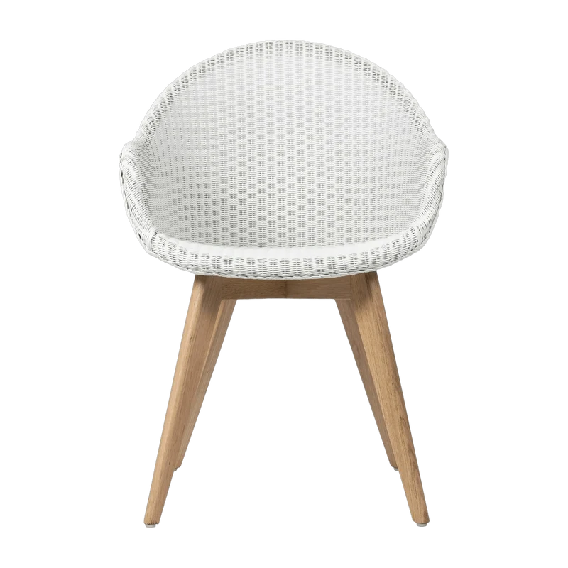 Chaise avec accoudoirs tressée blanche et bois Avril - Vincent Sheppard