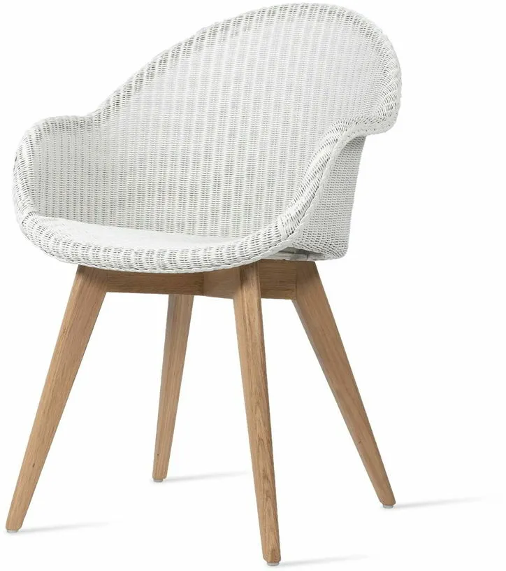 Chaise avec accoudoirs tressée blanche et bois Avril - Vincent Sheppard