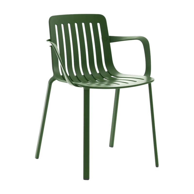 Chaise avec accoudoirs en aluminium vert Plato - Magis