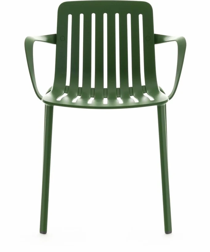 Chaise avec accoudoirs en aluminium vert Plato - Magis