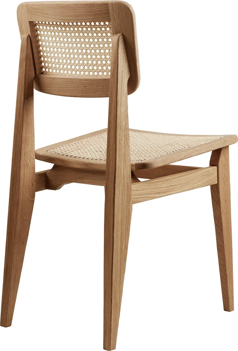 Chaise en cannage et bois de chêne naturel C-Chair - Gubi
