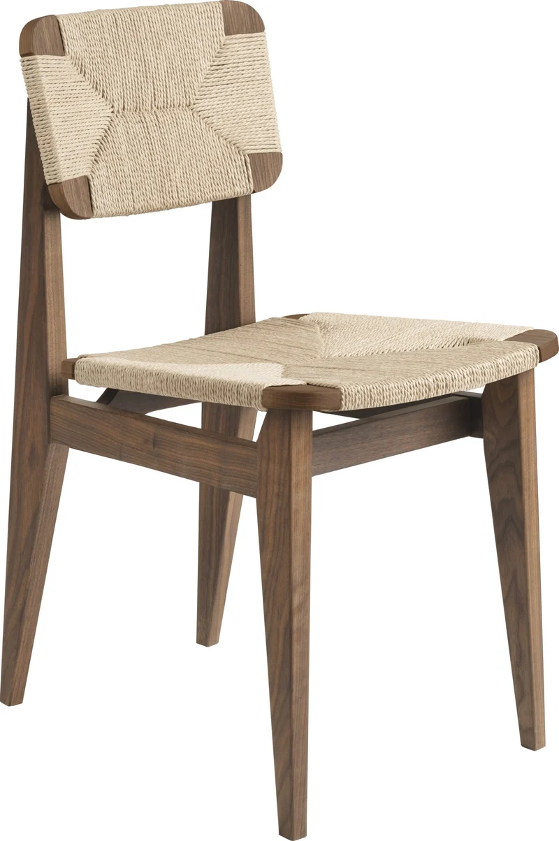 Chaise en papier tissé et bois de noyer C-Chair - Gubi