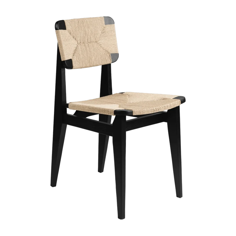 Chaise en papier tissé et bois de chêne noir C-Chair - Gubi