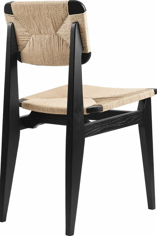 Chaise en papier tissé et bois de chêne noir C-Chair - Gubi