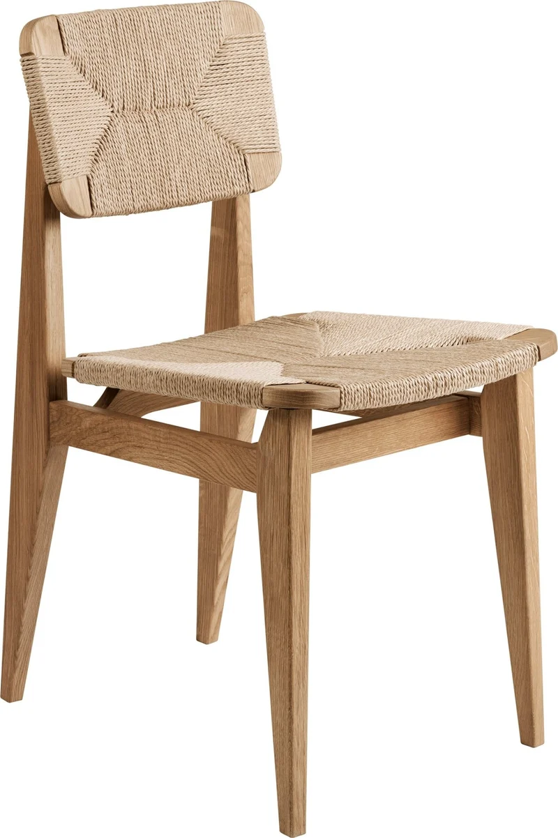 Chaise en papier tissé et bois de chêne naturel C-Chair - Gubi