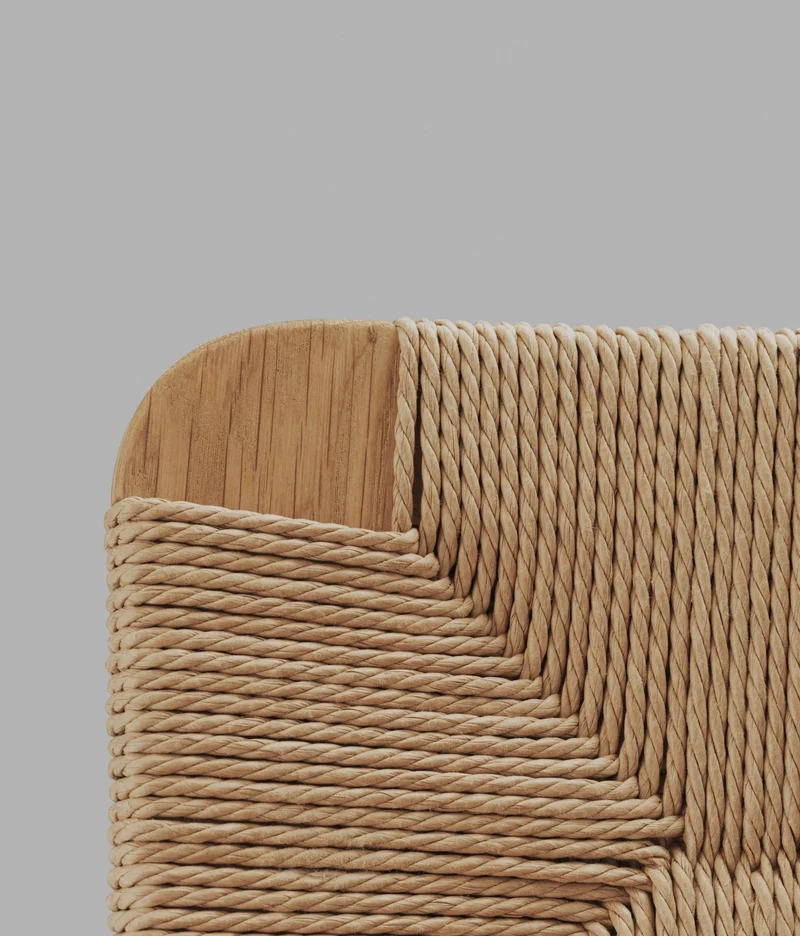 Chaise en papier tissé et bois de chêne naturel C-Chair - Gubi