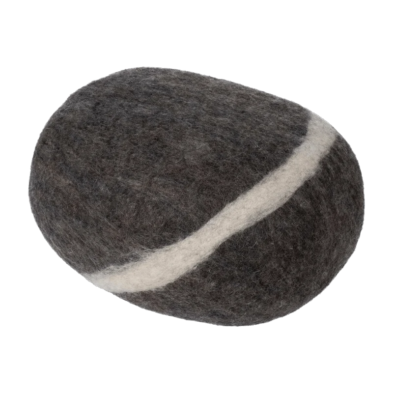 Pouf en laine marron foncé marbré S Oskar - myfelt