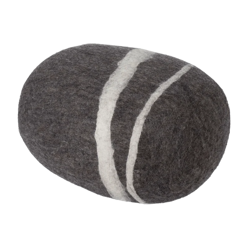 Pouf en laine marron foncé marbré XXL Oskar - myfelt